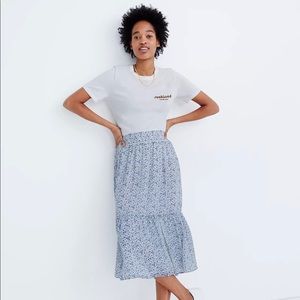 Madewell Tiered Peasant Midi Skirt in Climbing Floral